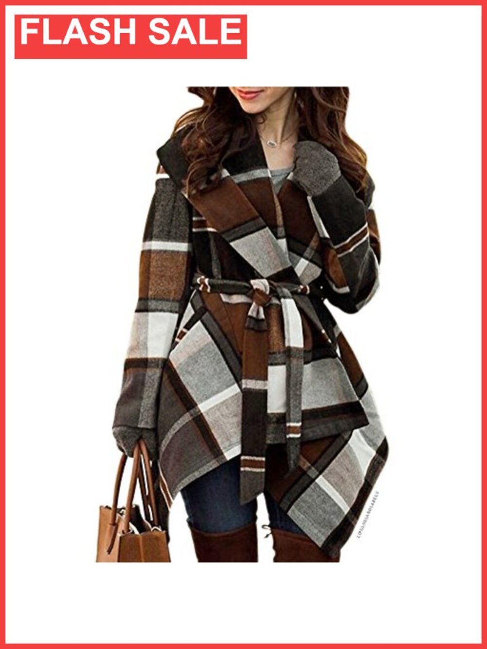 Wool Blend Pea Coat Shawl Collar Asymmetric Hemline